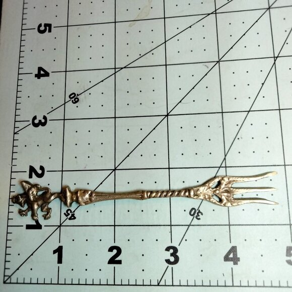 Montagnani Winged Monkey Cocktail Appetizer Fork Vintage Italian Silver - Picture 8 of 8